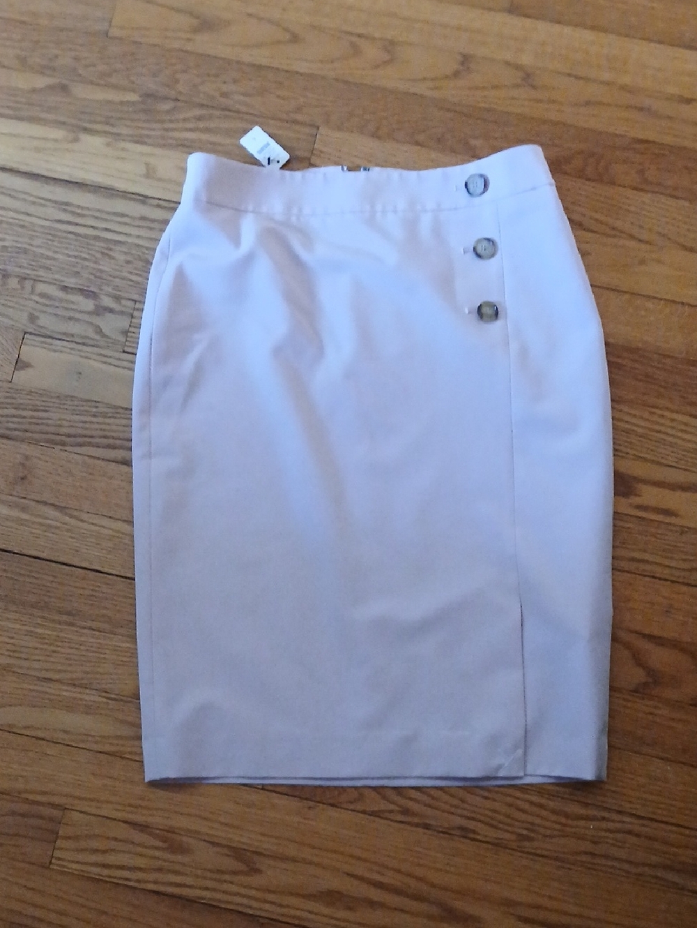 NWT Talbots Pale Pink Pencil Skirt with Side Button Accents ■ Size 6